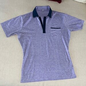 Men's Purple and Navy Polo Shirt